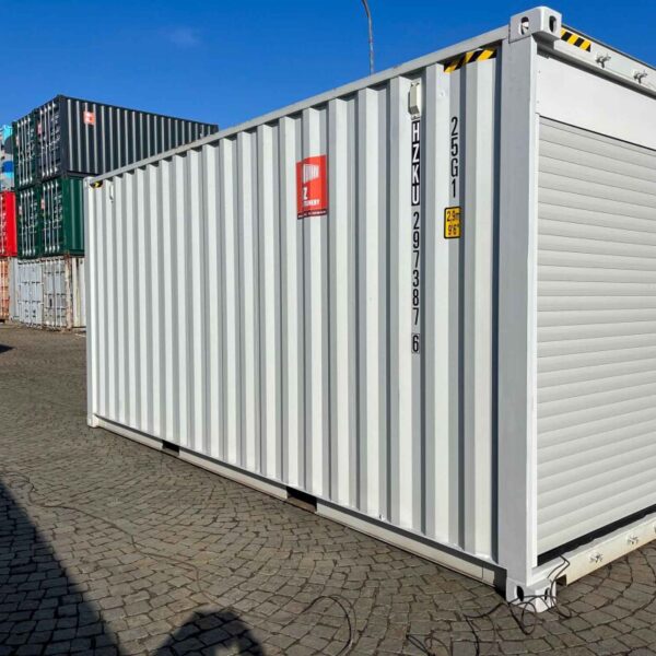Contenedor 20 pies HC con puertas enrollables (gris claro)
